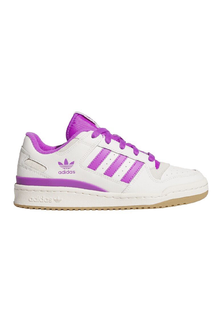 Кожени спортни обувки Forum под глезена - Слонова кост/Фуксия adidas Originals