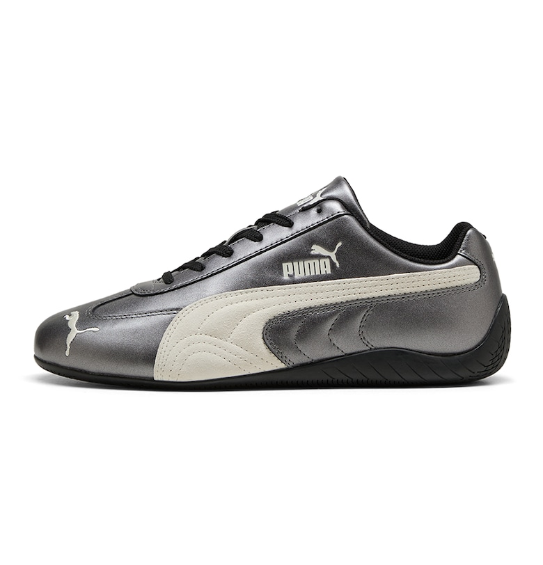 Кожени спортни обувки Speedcat Metallic с метализиран ефект - Слонова кост/Тъмносребрист Puma