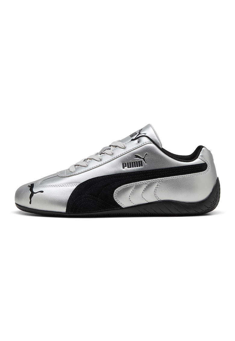 Кожени спортни обувки Speedcat Metallic с метализиран ефект - Черен/Сребрист Puma