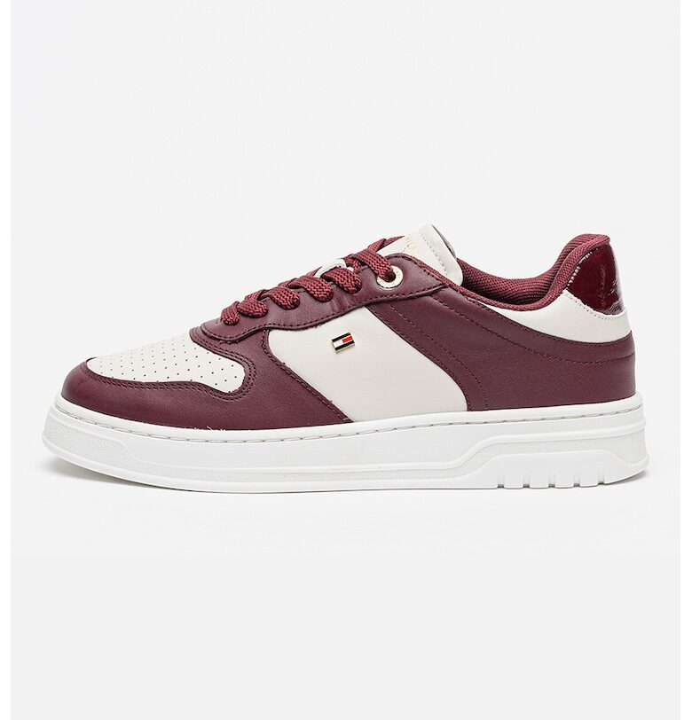 Кожени спортни обувки Sporty - Бял/Бордо Tommy Hilfiger