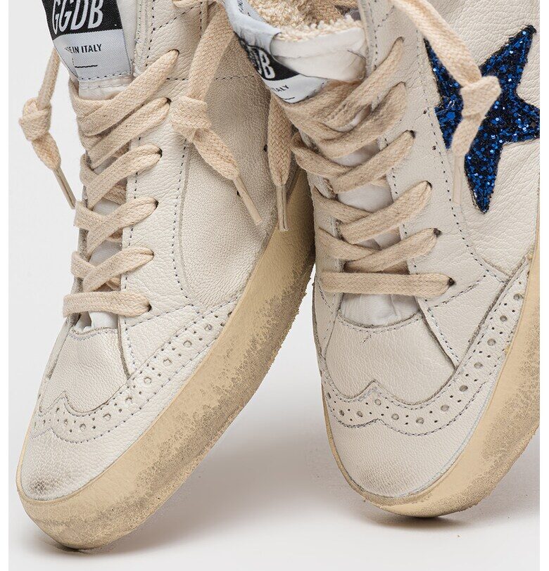 Кожени спортни обувки Star Classic до глезена - Мръснобял GOLDEN GOOSE