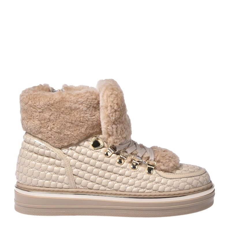 Кожени спортни обувки - Крем Baldinini