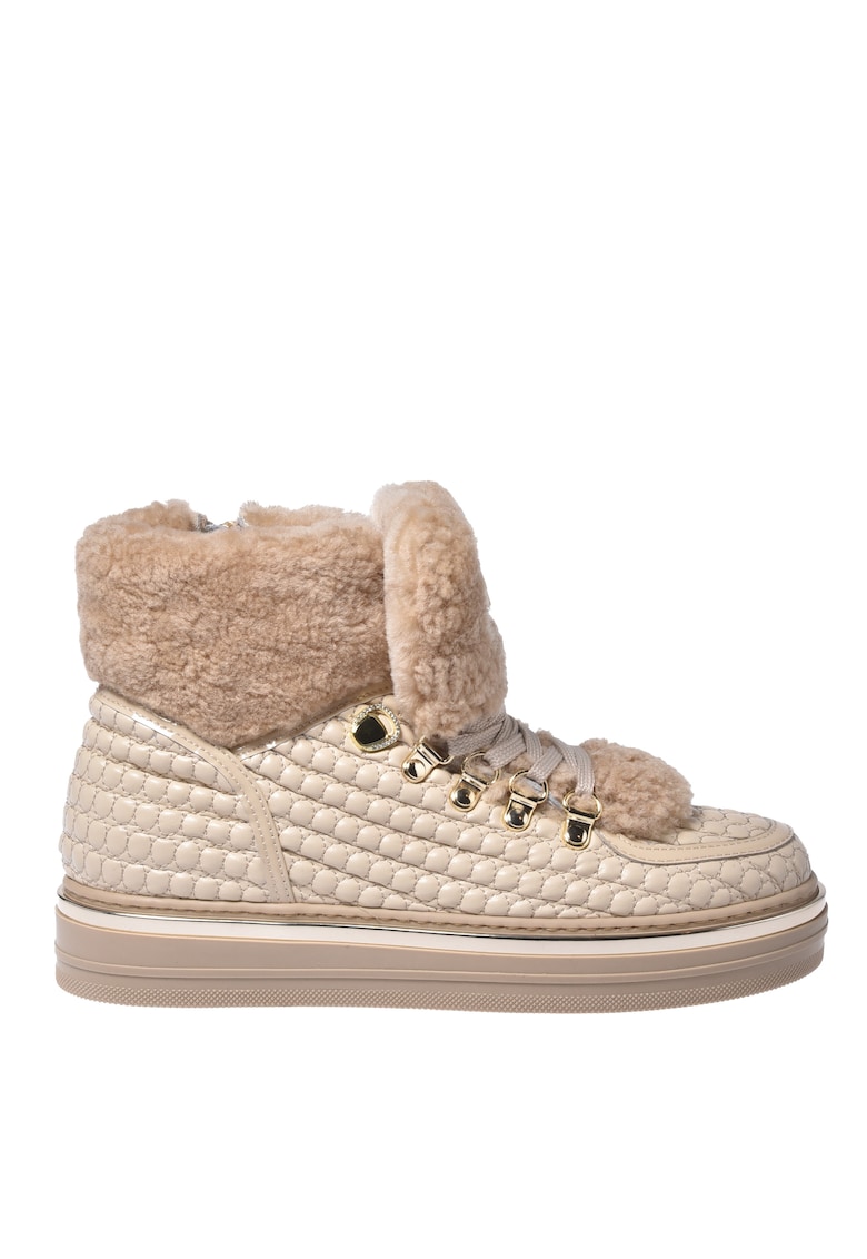 Кожени спортни обувки - Крем Baldinini