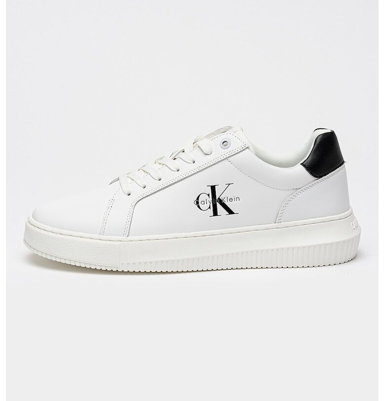 Кожени спортни обувки - Черен/Бял CALVIN KLEIN JEANS