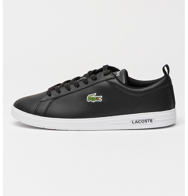 Кожени спортни обувки до глезена Court Base с лого - Черен Lacoste