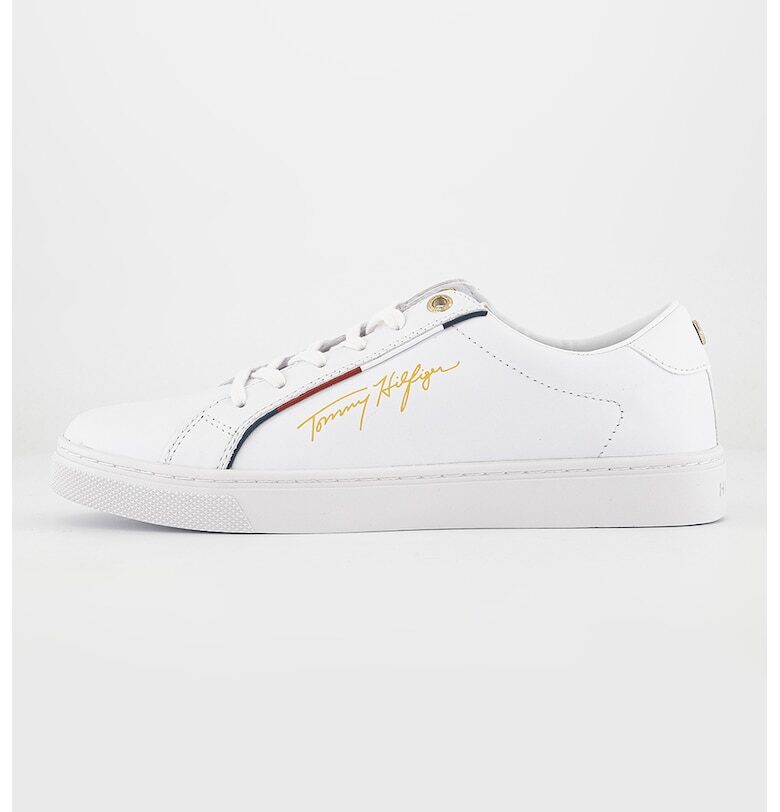 Кожени спортни обувки с еко кожа - Бял Tommy Hilfiger