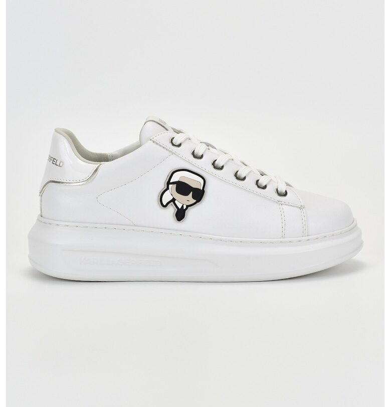 Кожени спортни обувки с лого - Бял Karl Lagerfeld