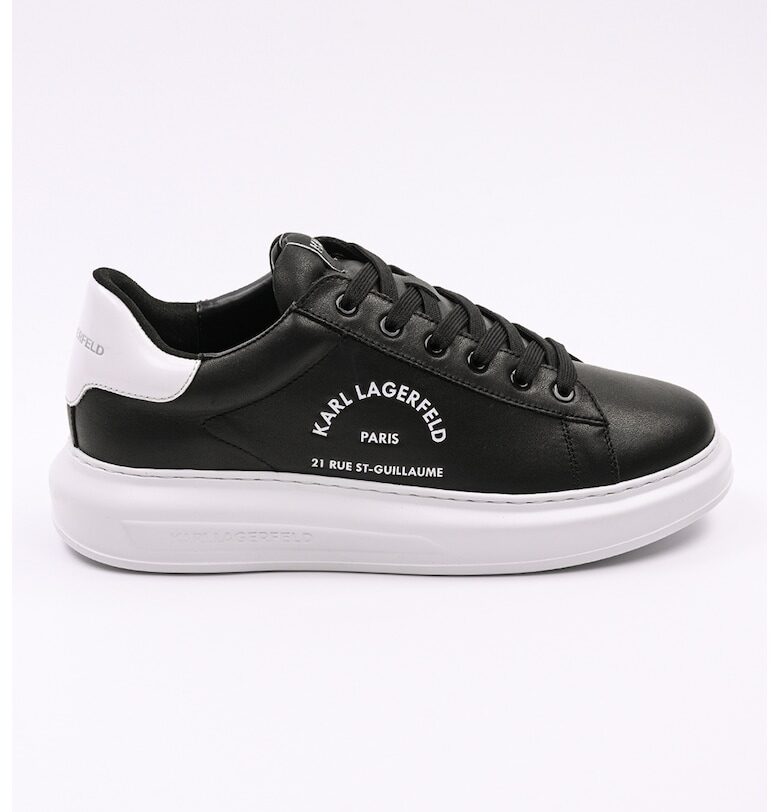 Кожени спортни обувки с лого - Черен Karl Lagerfeld