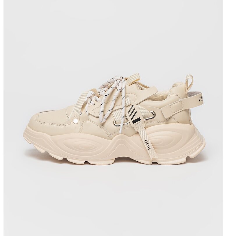 Кожени спортни обувки с масивен дизайн - Бежов GOE