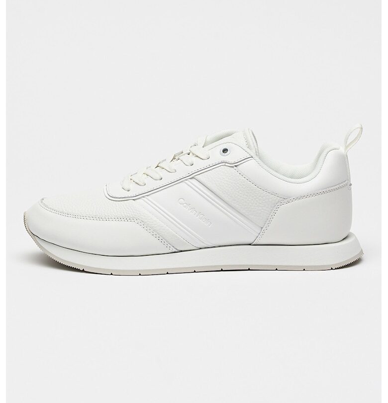 Кожени спортни обукви с връзки - Бял CALVIN KLEIN