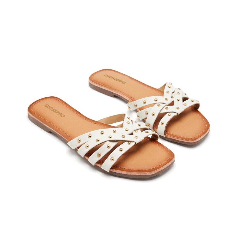 Кожени чехли с квадратен връх - Бял Gioseppo