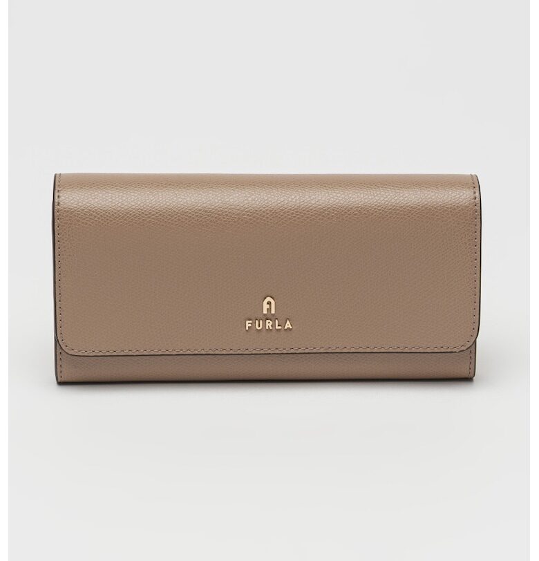 Кожено портмоне Camelia Continental с капаче - Сиво-бежов Furla