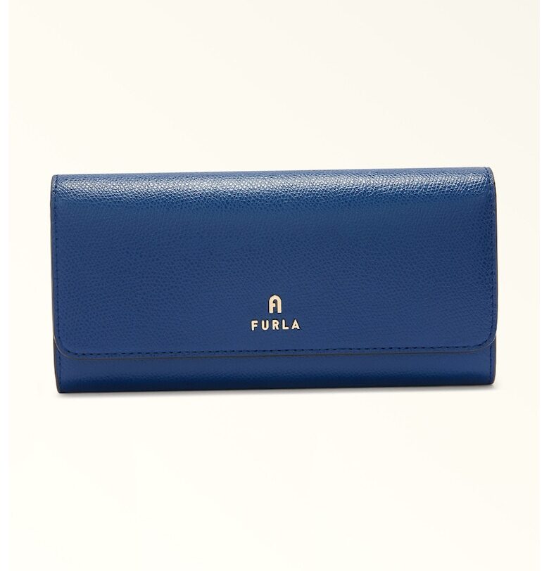 Кожено портмоне Camelia Continental с капаче - Тъмносин Furla