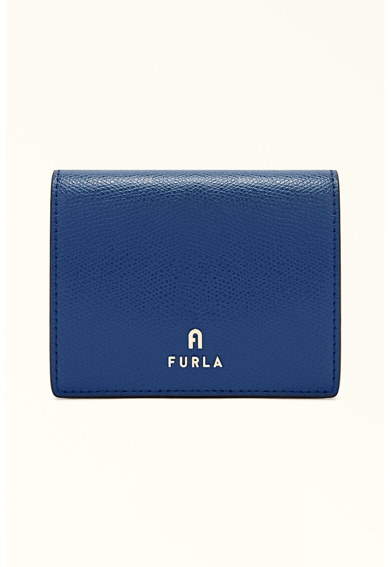Кожено портмоне Camelia с двойно прегъване - Тъмносин Furla