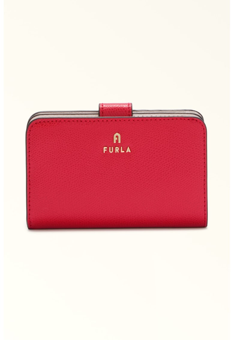 Кожено портмоне Camelia с лого - Аленочервен Furla