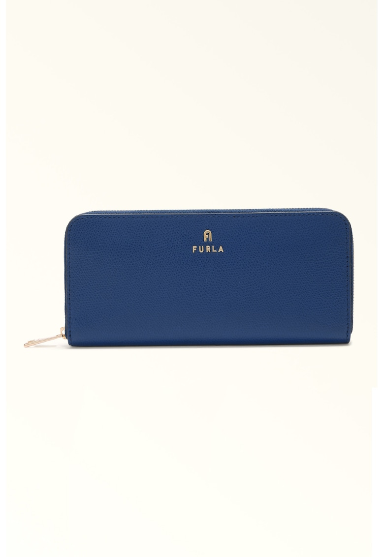 Кожено портмоне Camelia с цип - Син Furla