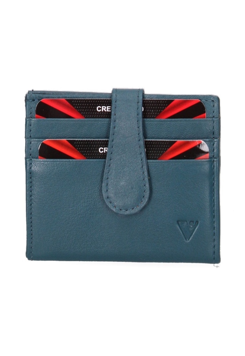 Кожено портмоне с двойно прегъване - Tъмносив Sergio Valentini