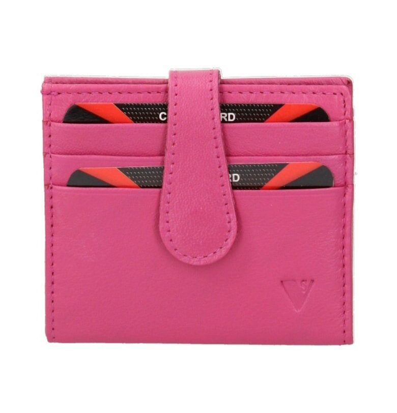 Кожено портмоне с двойно прегъване - Фуксия Sergio Valentini