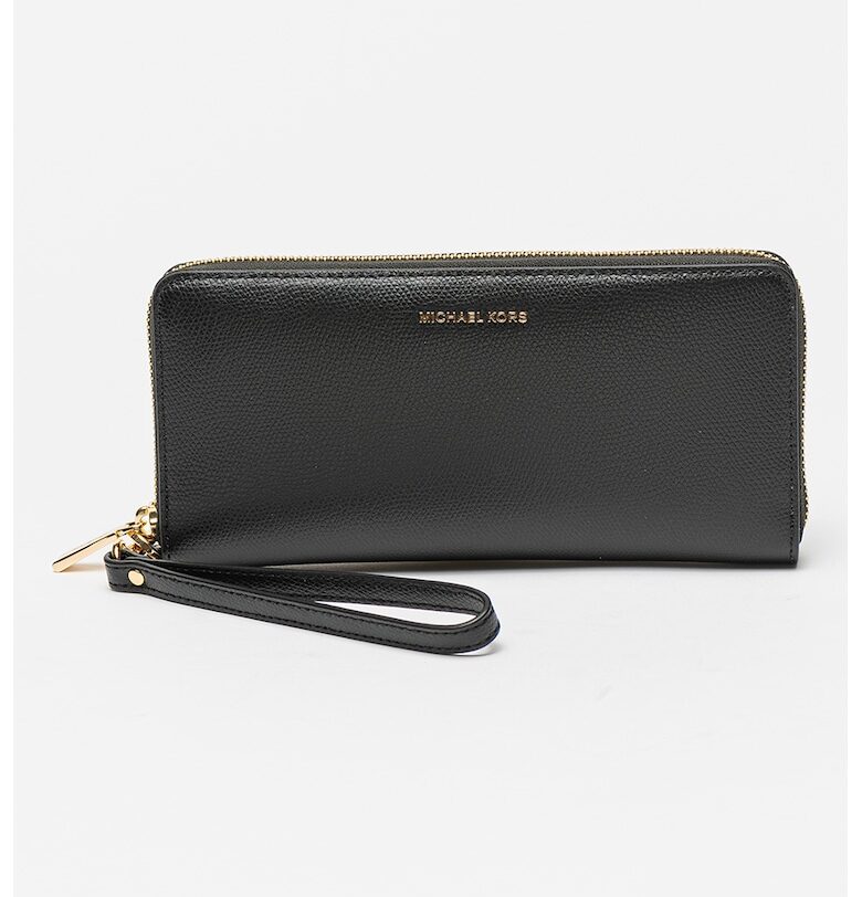 Кожено портмоне с каишка за китката - Черен Michael Kors