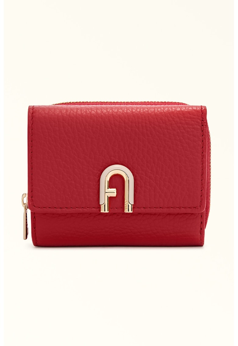 Кожено портмоне с лого - Червен Furla