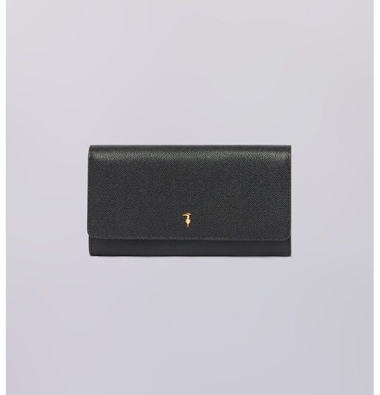 Кожено портмоне с лого - Черен Trussardi