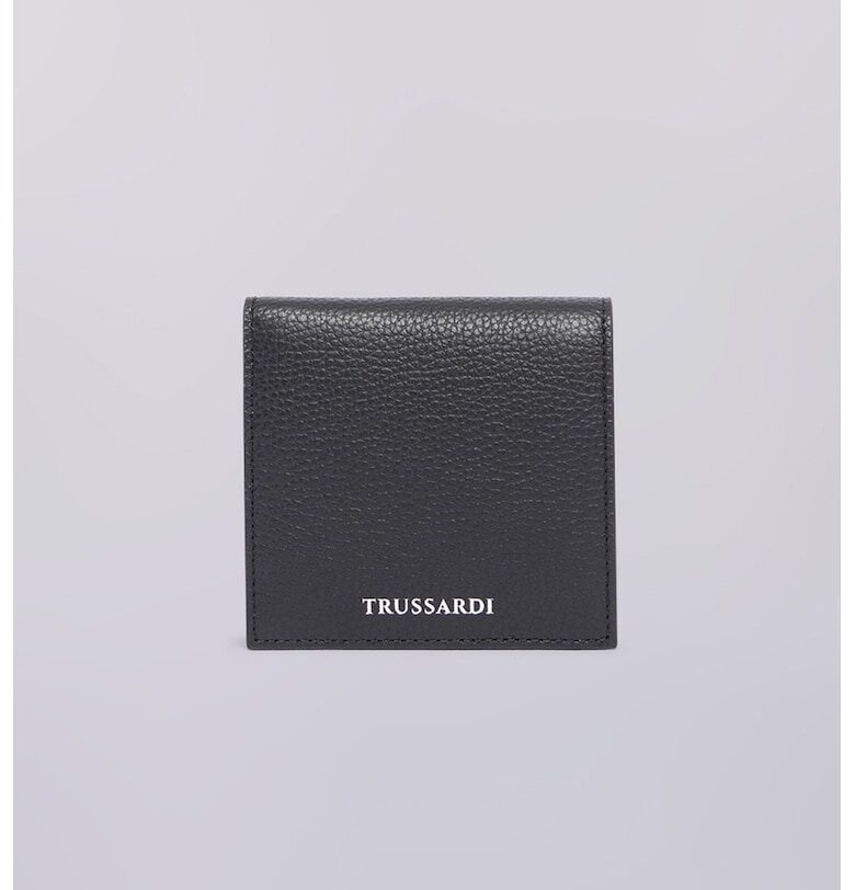 Кожено портмоне с прегъване - Черен Trussardi