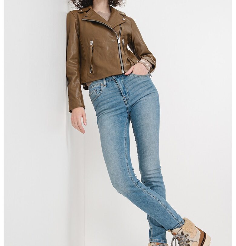 Кожено слим яке Dalby - Карамел AllSaints