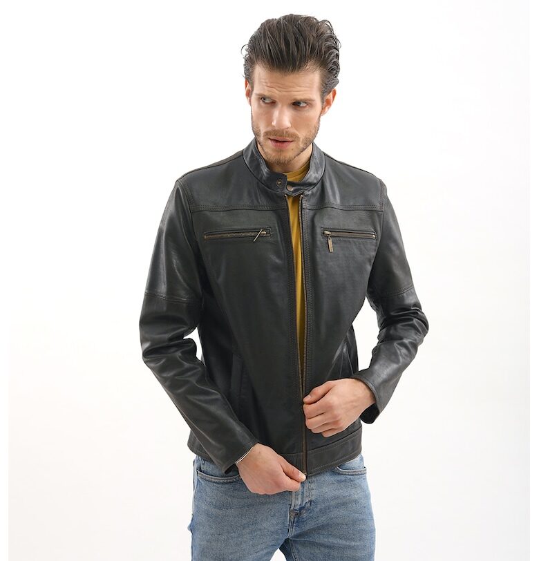 Кожено яке Alin - Тъмнокафяв Gerali