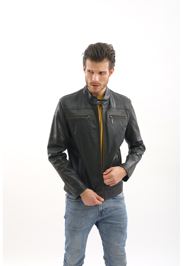 Кожено яке Alin - Тъмнокафяв Gerali