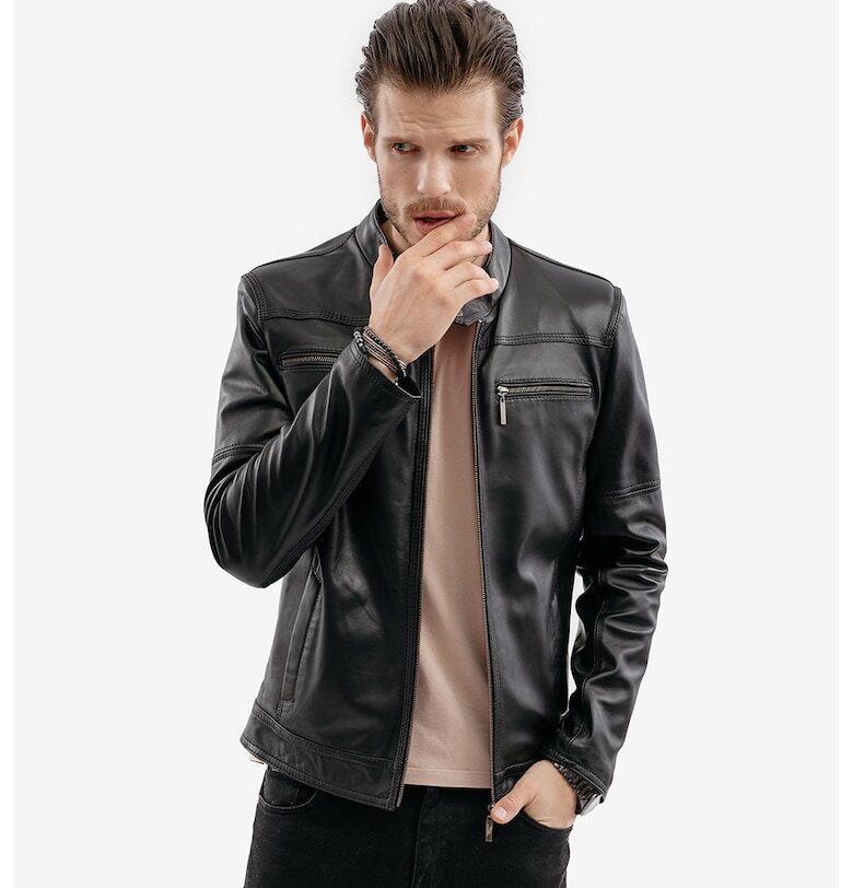 Кожено яке Alin - Черен Gerali