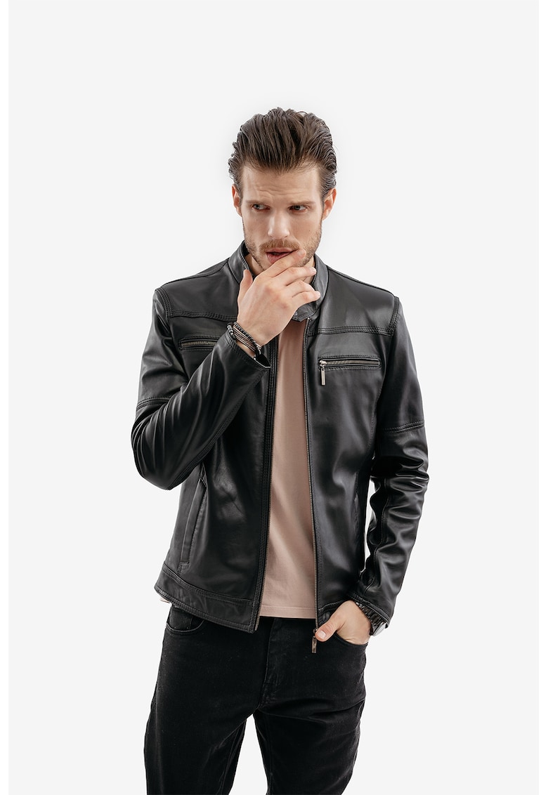 Кожено яке Alin - Черен Gerali
