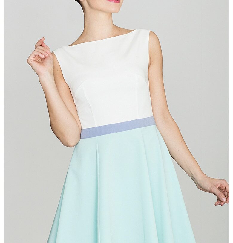 Коктейлна рокля  K083 - разкроена - без презрамки - мента - 65% полиестер - 35% вискоза Lenitif