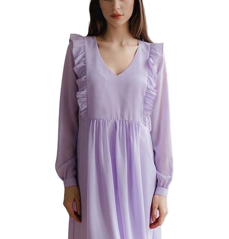 Коктейлна рокля - Ленитиф - Полиестер/Еластан - Лилаво - Lenitif