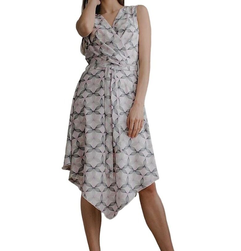 Коктейлна рокля -  Полиестер/Еластан - Многоцветна - Многоцветен Lenitif