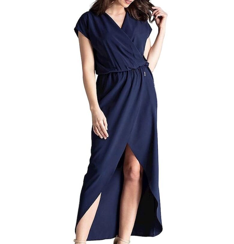 Коктейлна рокля - ленитиф - полиестер/еластан - тъмносин - Lenitif