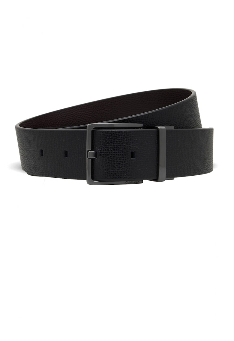 Колан K50K510072 - Двустранен - Кожен - Тъмнокафяв/Черен CALVIN KLEIN