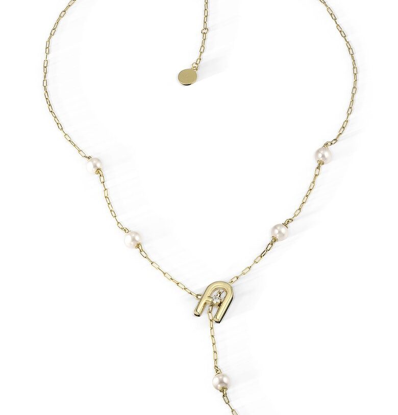 Колие Arch Pearl от неръждаема стомана със синтетични перли и кристали Furla