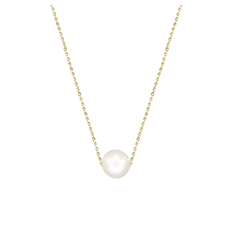 Колие Злато 585 -14К с култивирана перла - верижка 42 см e-Crystal