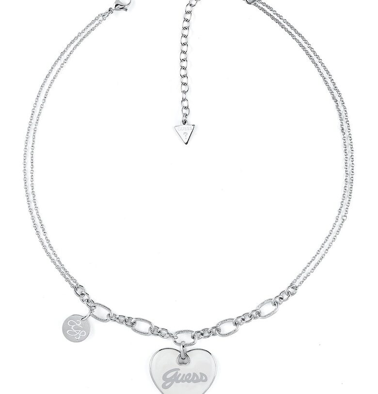 Колие от неръждаема стомана с лого - Сребрист GUESS
