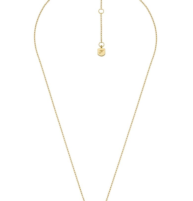 Колие от неръждаема стомана със седеф - Златист Fossil