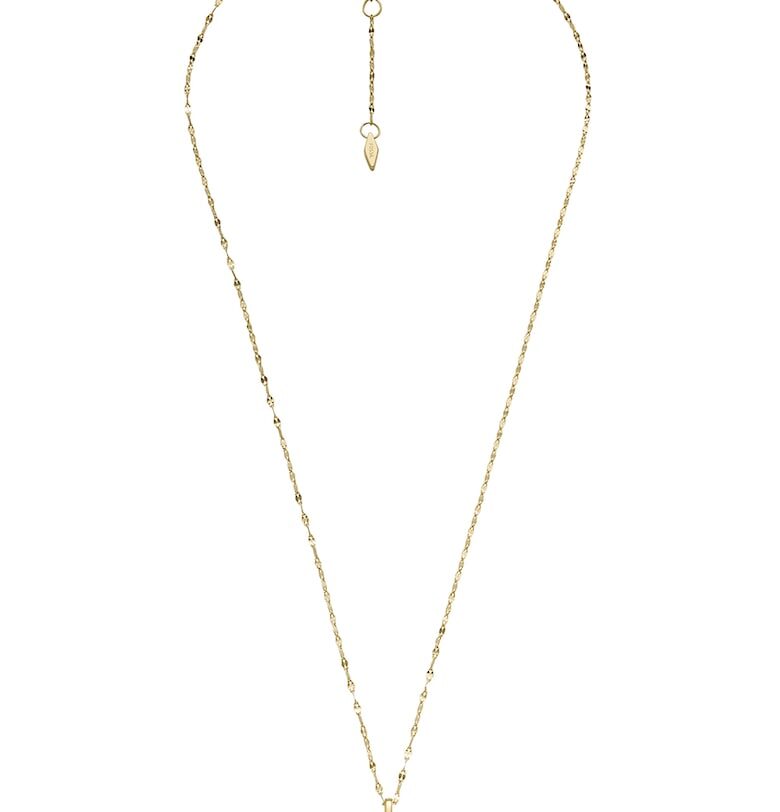 Колие от неръждаема стомана със седеф - Златист/Прозрачен Fossil