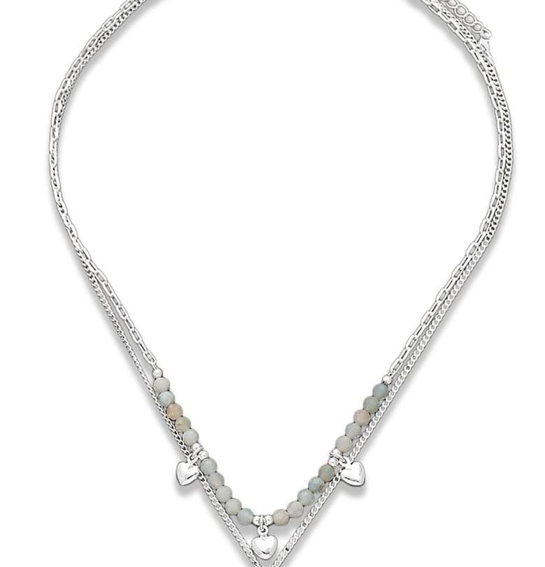 Колие с посребрено покритие с амазонит Figl