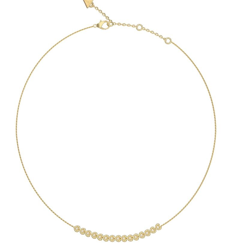 Колие със сърцевидни кристали - Златист GUESS