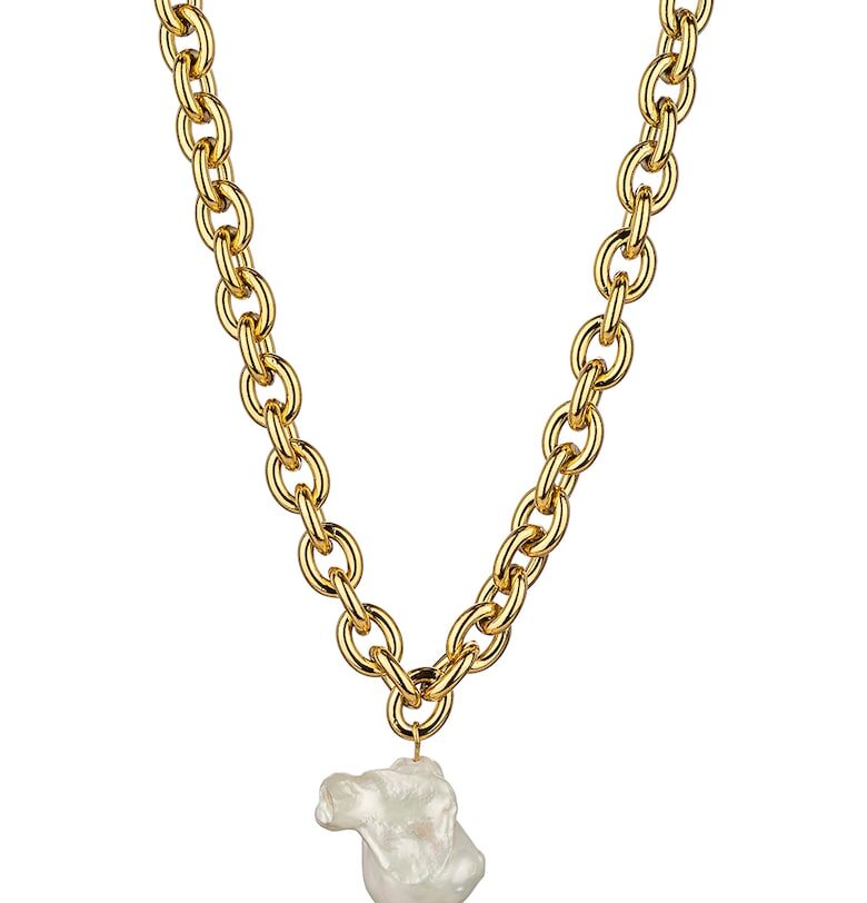 Колие тип верижка с висулка с перла Isabella Ford