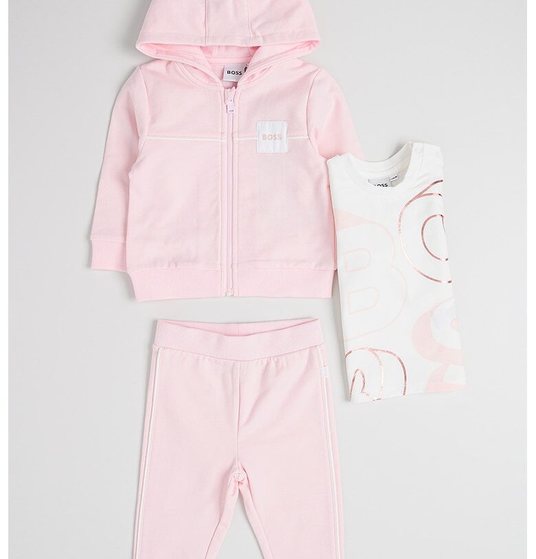 Комплект - 3 части - Бял/Светлорозов BOSS Kidswear