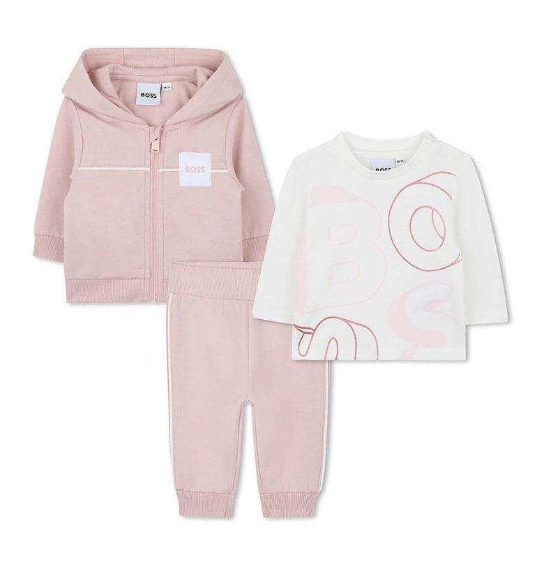 Комплект - 3 части - Мръснобял/Бледо розово BOSS Kidswear