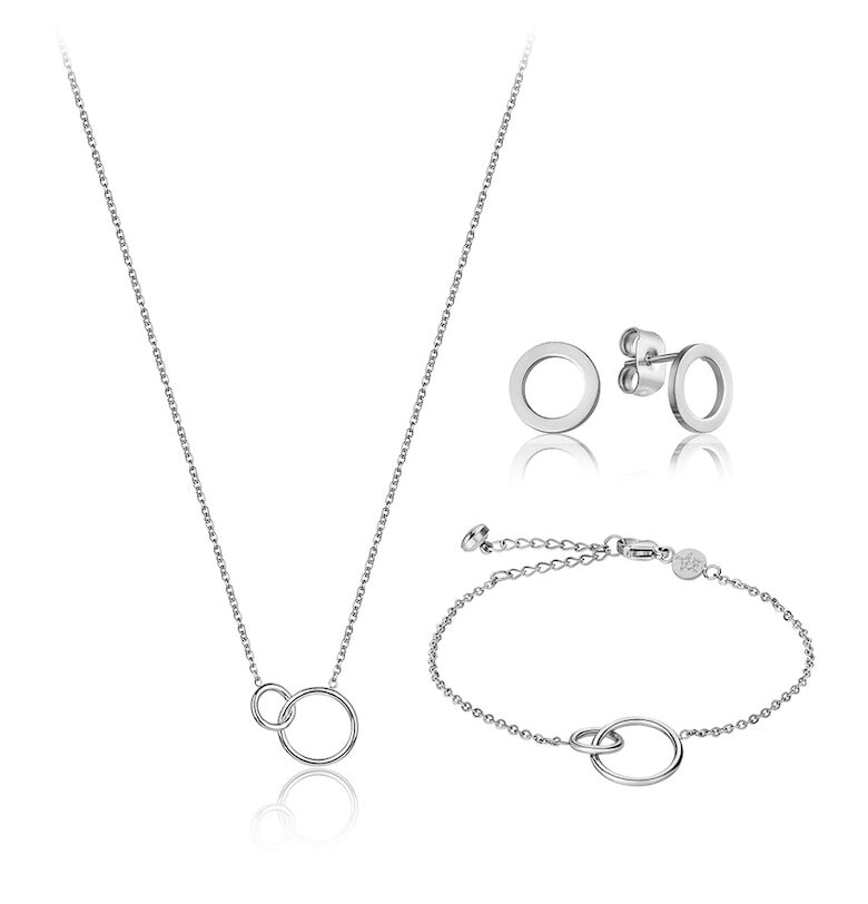 Комплект Eternal от колие от неръждаема стомана - гривна и обеци - 4 части Amelia Parker
