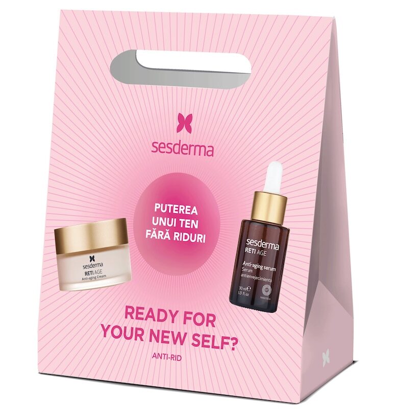 Комплект  RETI AGE: Липозомен серум - 30 мл + Крем за лице против стареене за зряла кожа - 50 мл Sesderma
