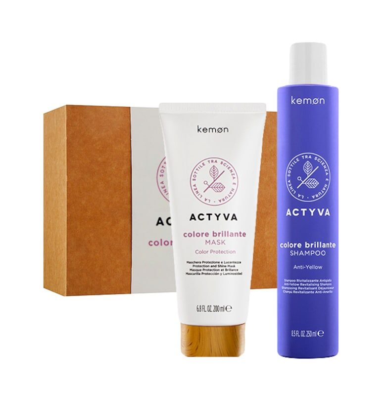 Комплект за боядисана коса  Actyva Colore Brillante: Шампоан 250 мл - Маска 200 мл Kemon