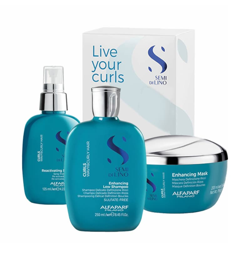 Комплект за къдрава коса  Curls - Шампоан за къдрици 250 мл - Маска 200 мл - Спрей 125 мл Alfaparf Milano